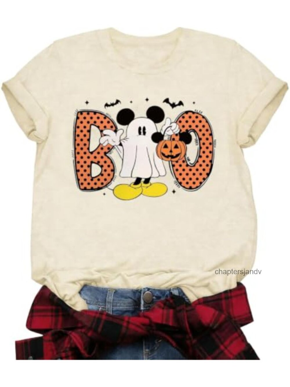Women's Halloween Ghost Print T-Shirt Crew Neck Short Sleeve Cotton Blend Fall